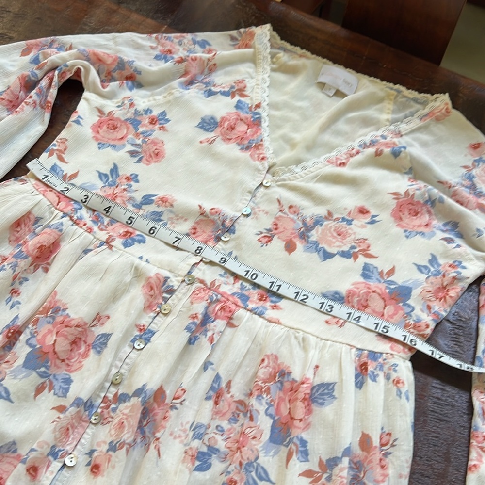 A COLLECTIVE STORY Empire Waist Tiered Maxi Dress Bohemian Floral Pink Size S - Picture 11 of 16